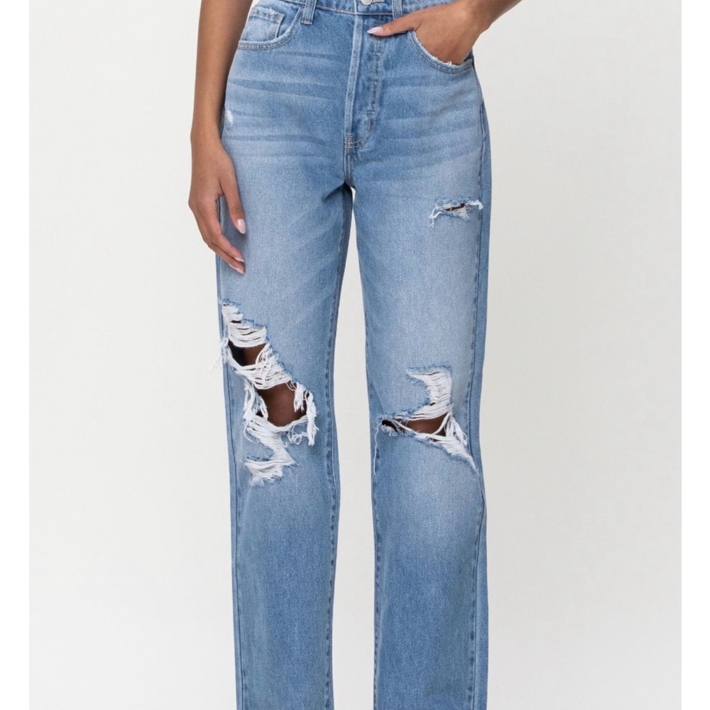 Classic Blue Distressed Women's Jeans